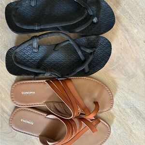 Sonoma brown Sandals with Criss-Cross and  black sandals